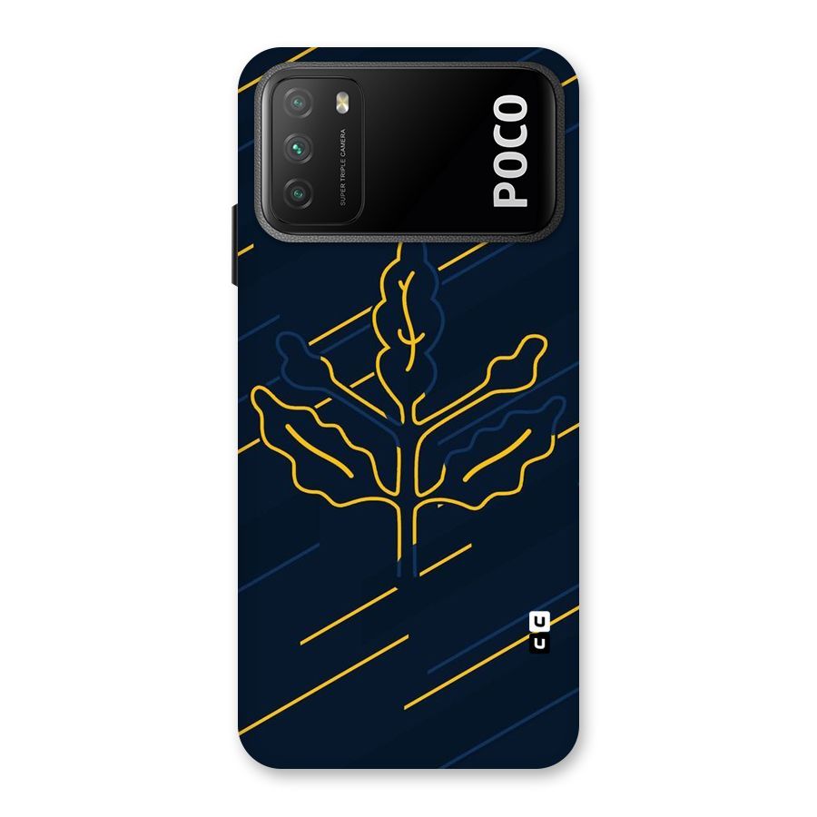 Yellow Leaf Line Back Case for Poco M3