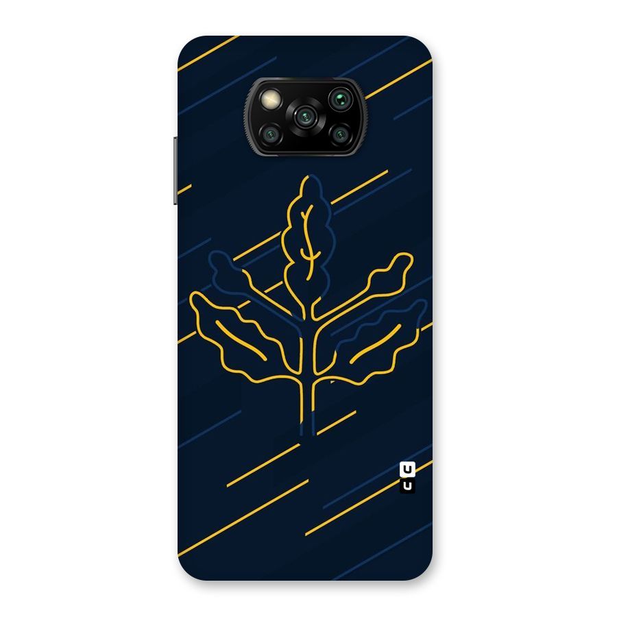 Yellow Leaf Line Back Case for Poco X3