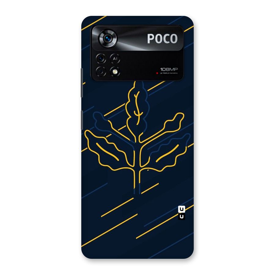 Yellow Leaf Line Back Case for Poco X4 Pro 5G