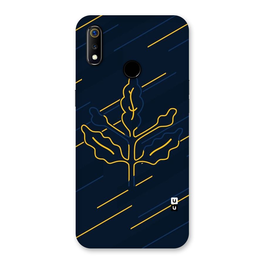Yellow Leaf Line Back Case for Realme 3