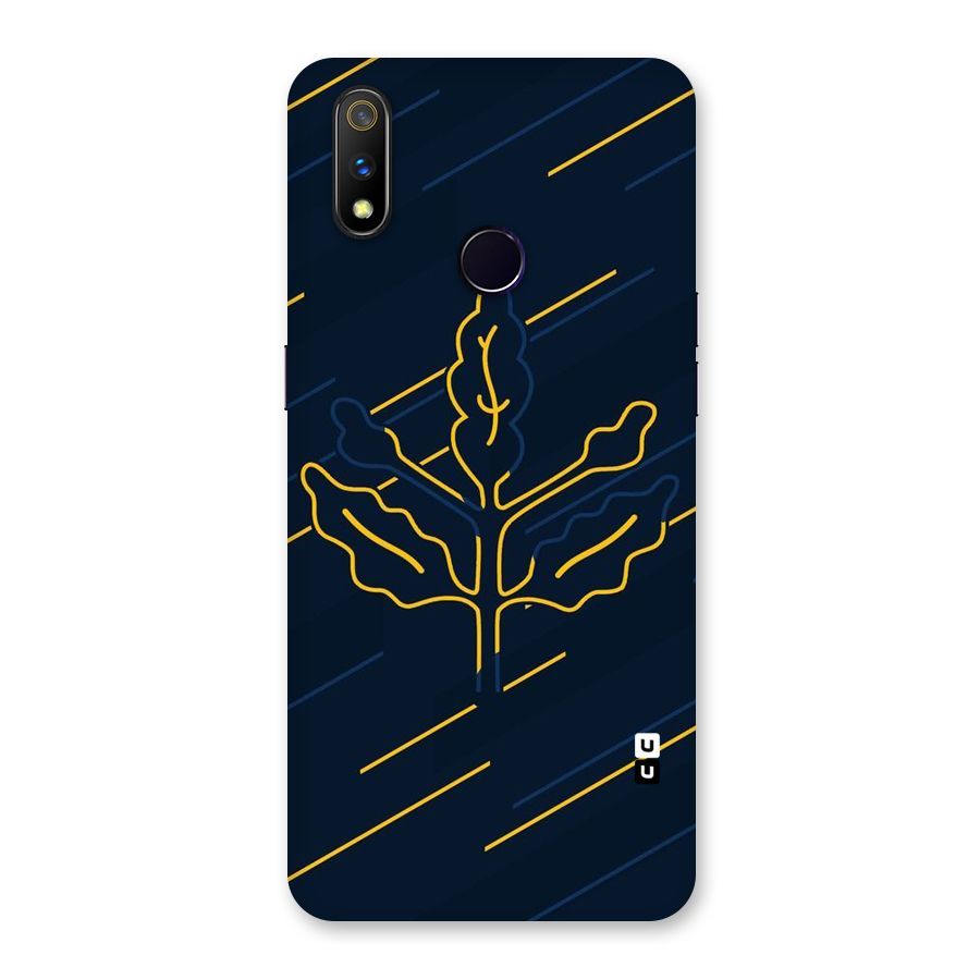 Yellow Leaf Line Back Case for Realme 3 Pro