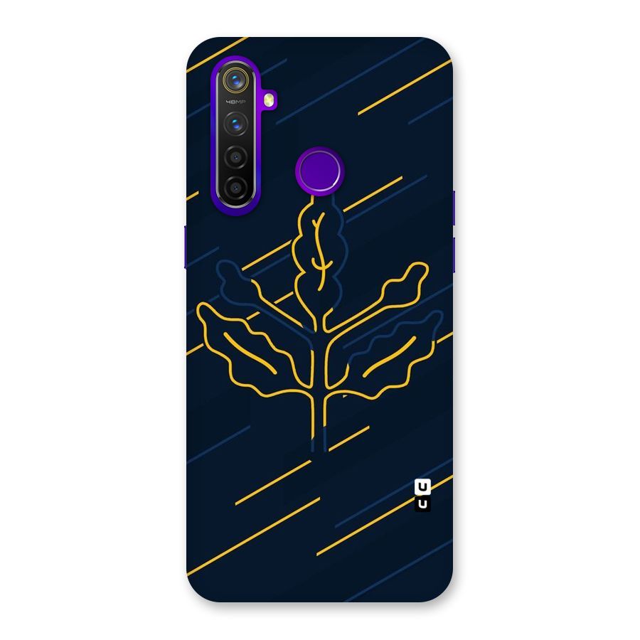 Yellow Leaf Line Back Case for Realme 5 Pro
