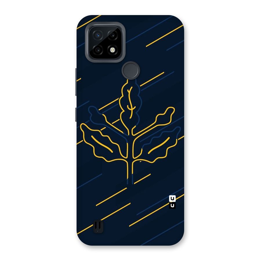 Yellow Leaf Line Back Case for Realme C21