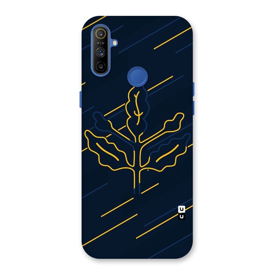 Yellow Leaf Line Back Case for Realme Narzo 10A
