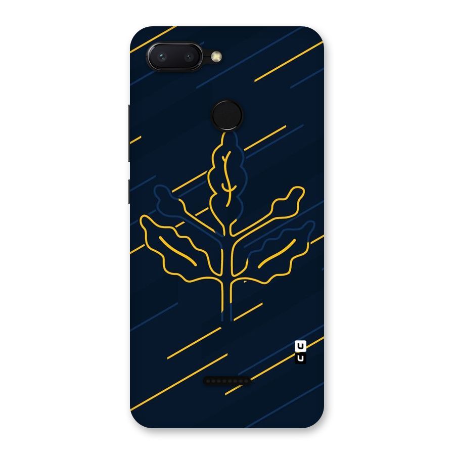 Yellow Leaf Line Back Case for Redmi 6