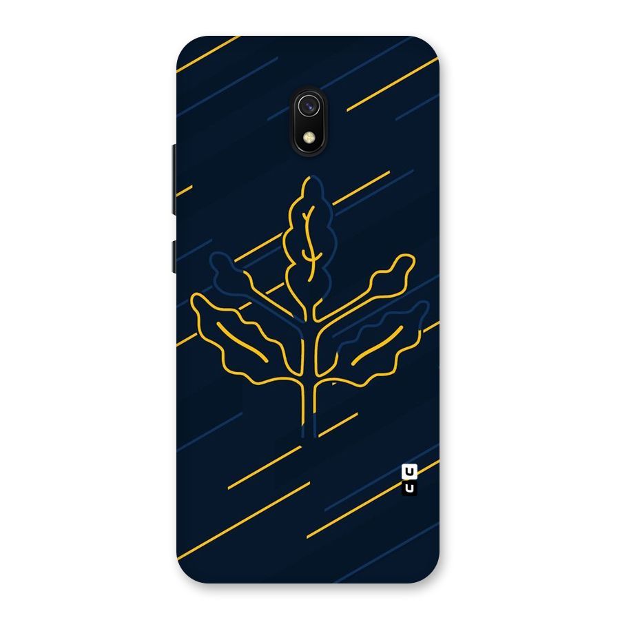 Yellow Leaf Line Back Case for Redmi 8A