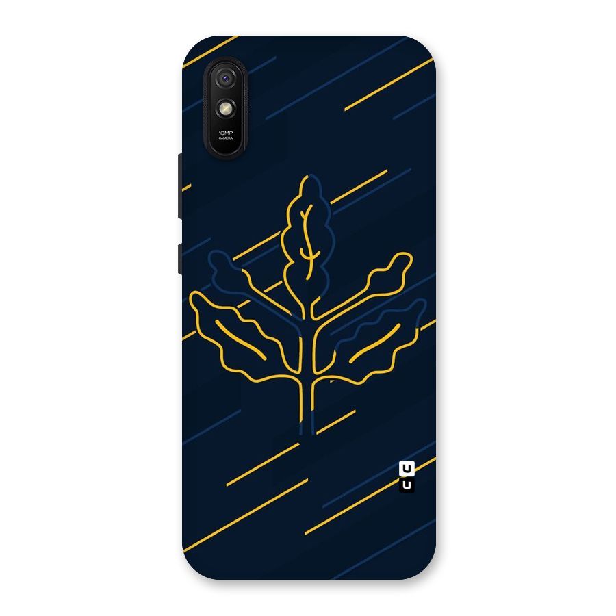 Yellow Leaf Line Back Case for Redmi 9A