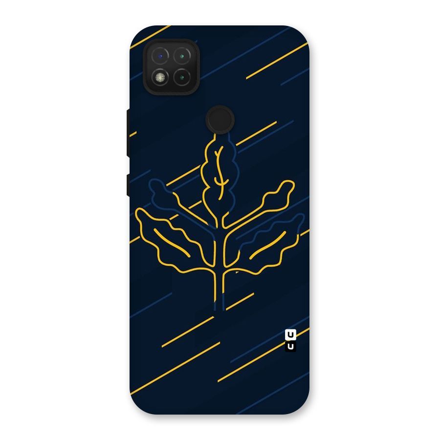 Yellow Leaf Line Back Case for Redmi 9C