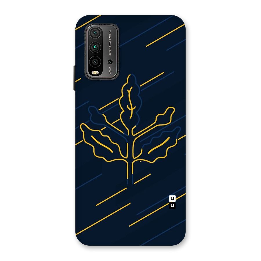 Yellow Leaf Line Back Case for Redmi 9 Power