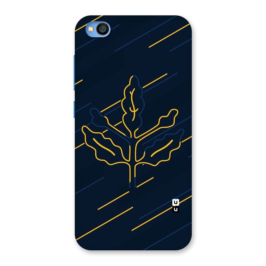 Yellow Leaf Line Back Case for Redmi Go