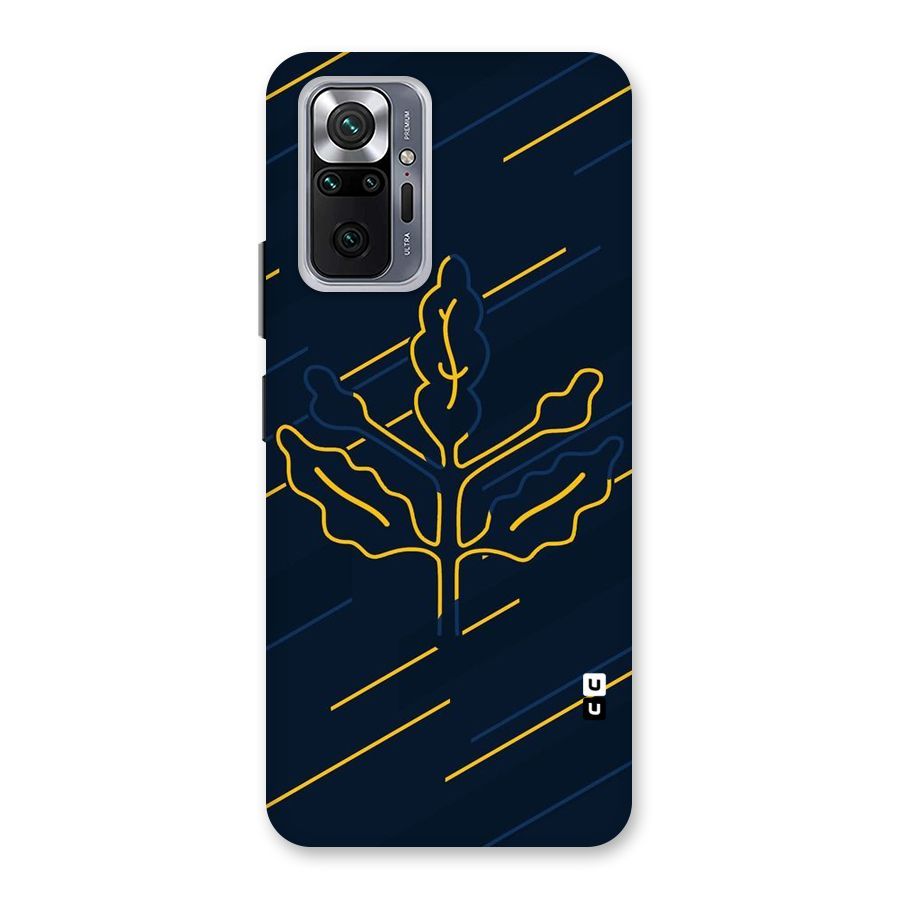 Yellow Leaf Line Back Case for Redmi Note 10 Pro Max