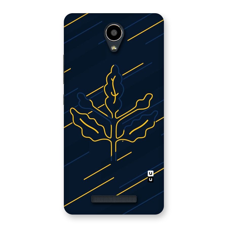 Yellow Leaf Line Back Case for Redmi Note 2