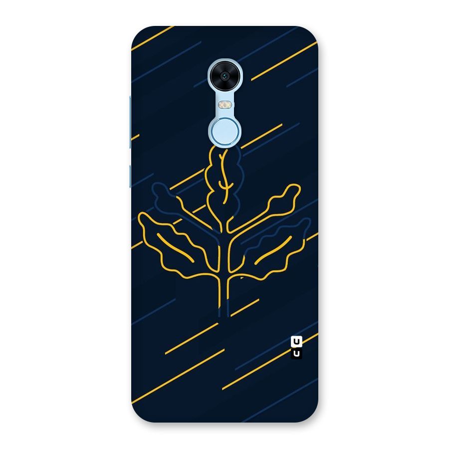 Yellow Leaf Line Back Case for Redmi Note 5