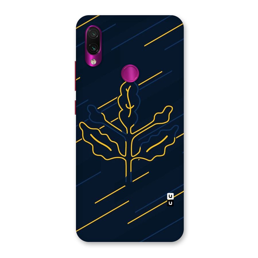 Yellow Leaf Line Back Case for Redmi Note 7 Pro