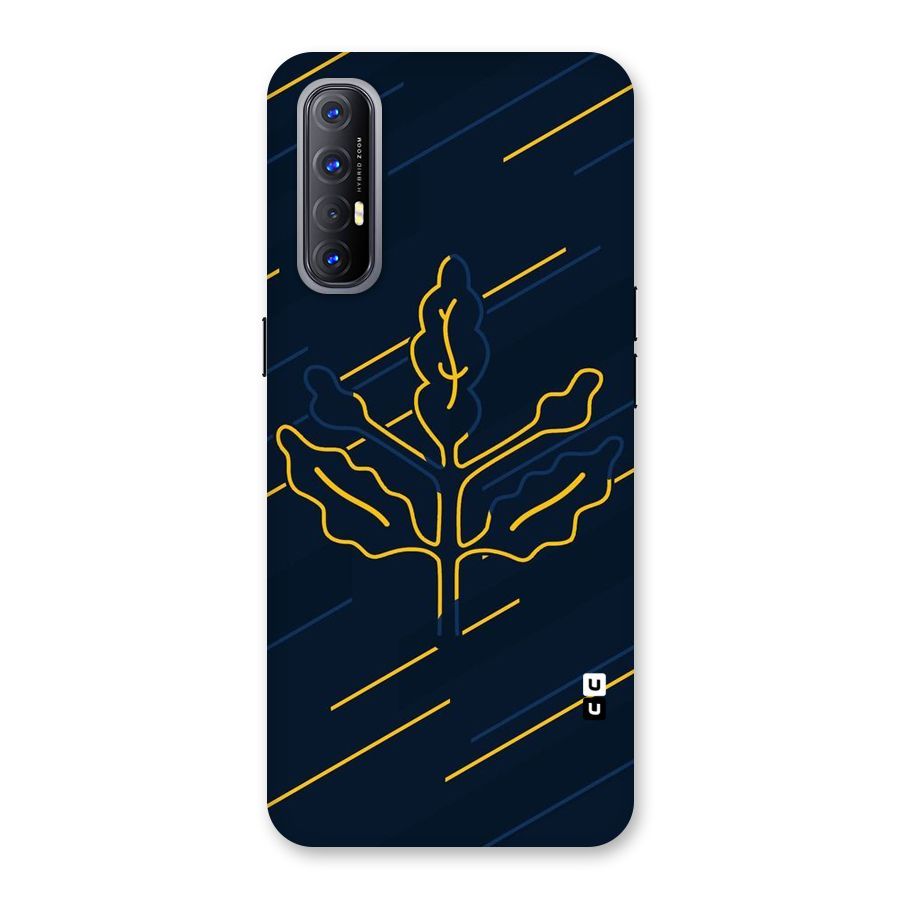 Yellow Leaf Line Back Case for Reno3 Pro