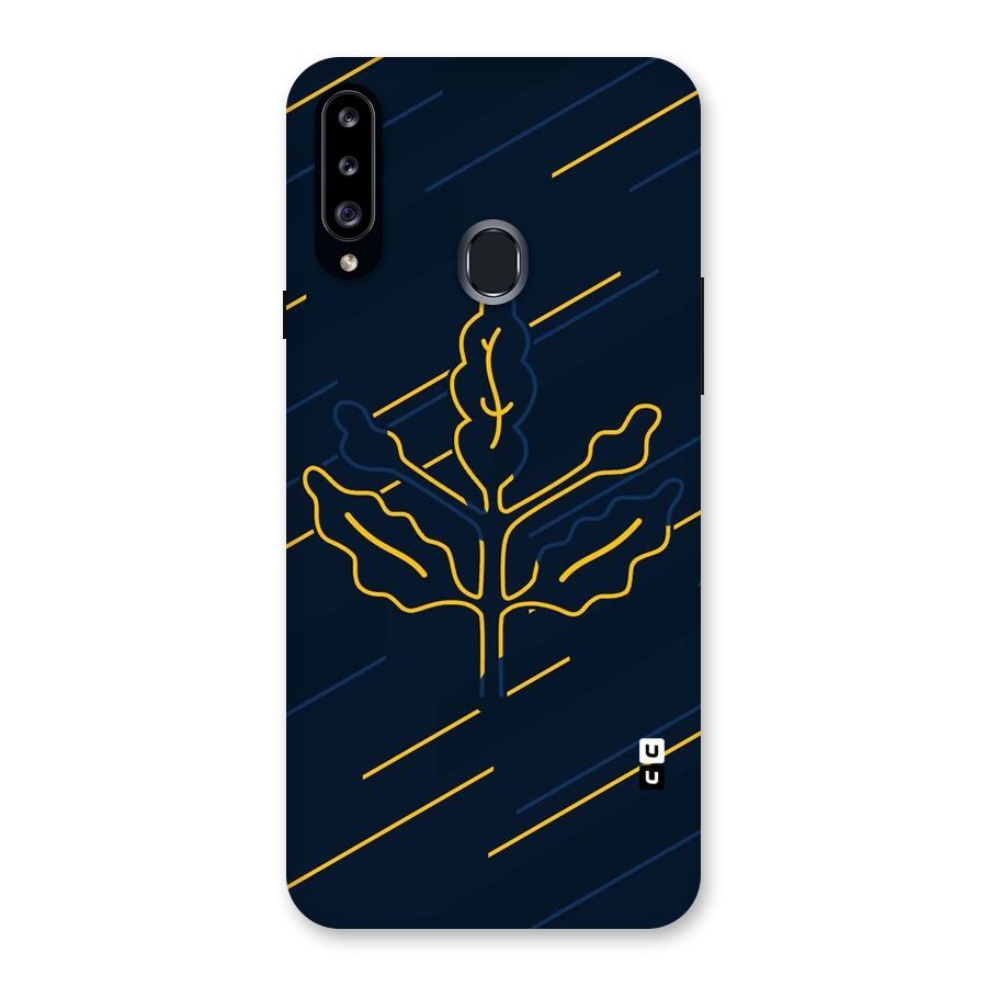 Yellow Leaf Line Back Case for Samsung Galaxy A20s