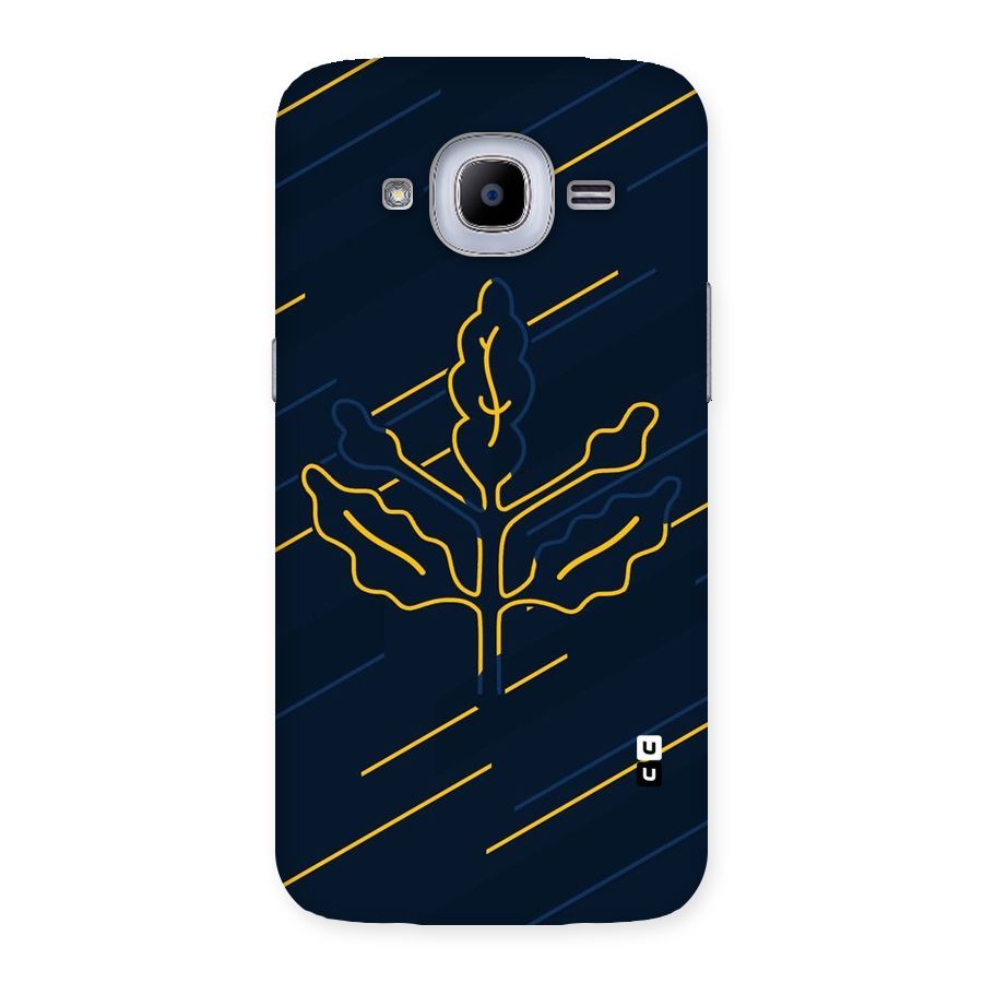 Yellow Leaf Line Back Case for Samsung Galaxy J2 Pro