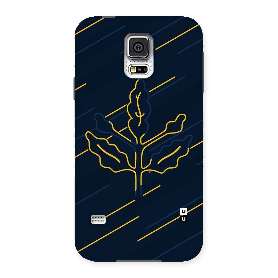 Yellow Leaf Line Back Case for Samsung Galaxy S5