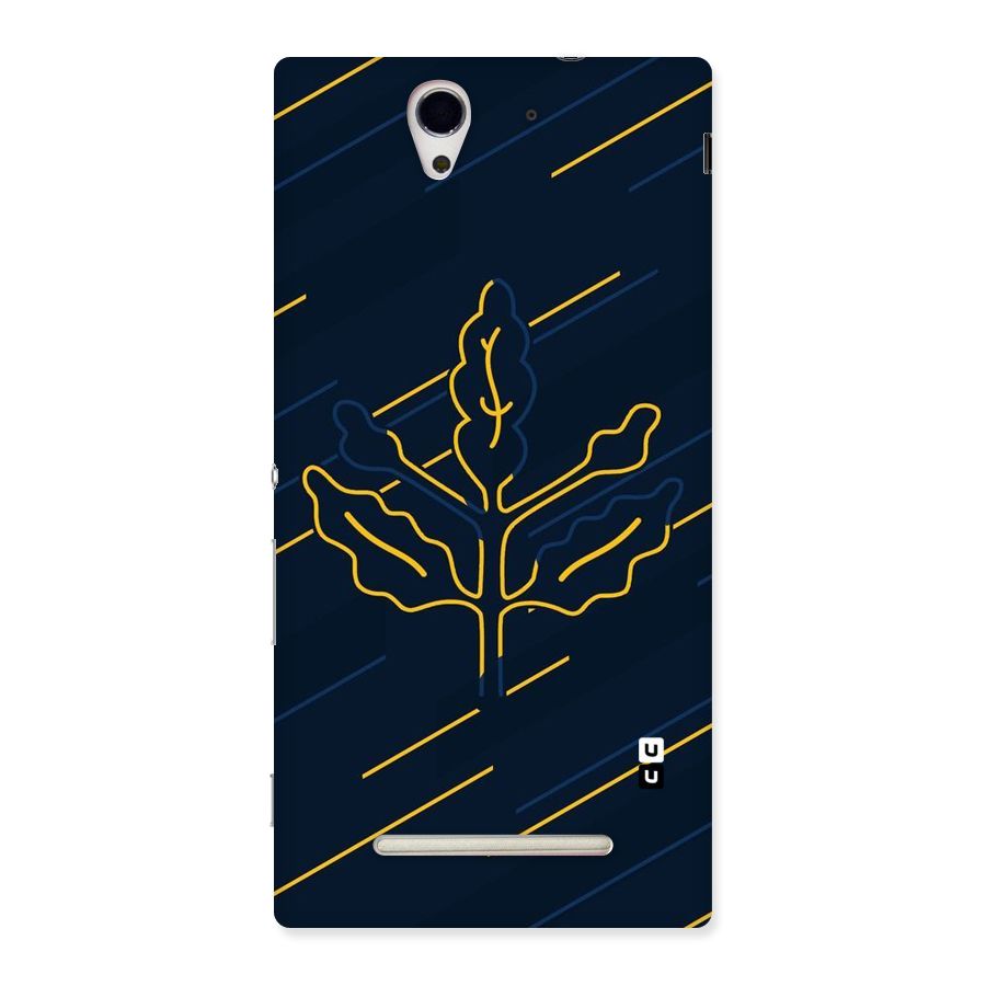 Yellow Leaf Line Back Case for Sony Xperia C3