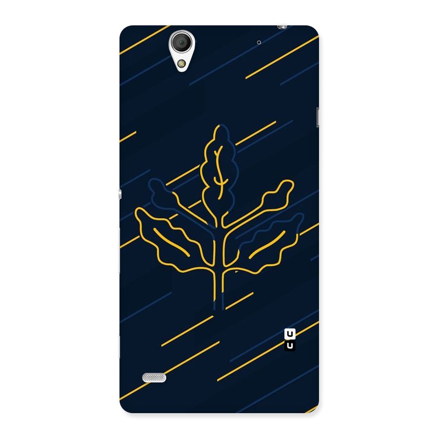 Yellow Leaf Line Back Case for Sony Xperia C4