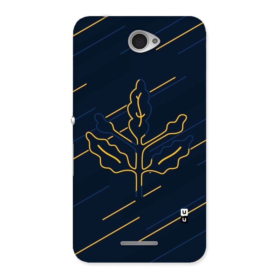 Yellow Leaf Line Back Case for Sony Xperia E4