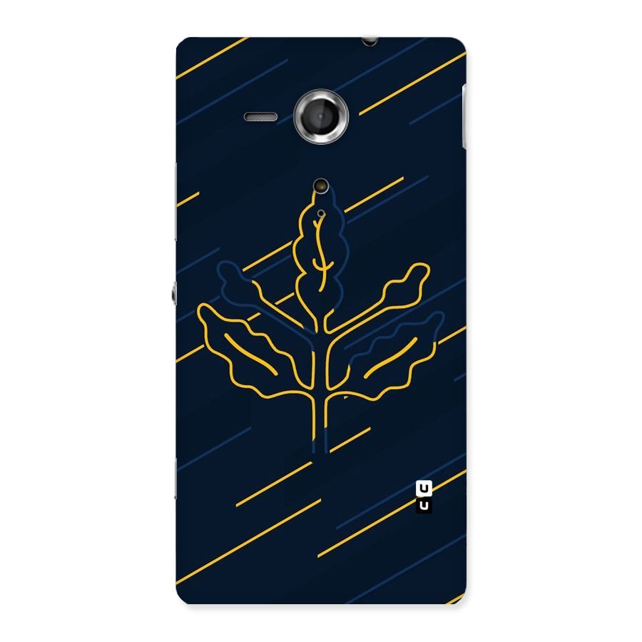 Yellow Leaf Line Back Case for Sony Xperia SP