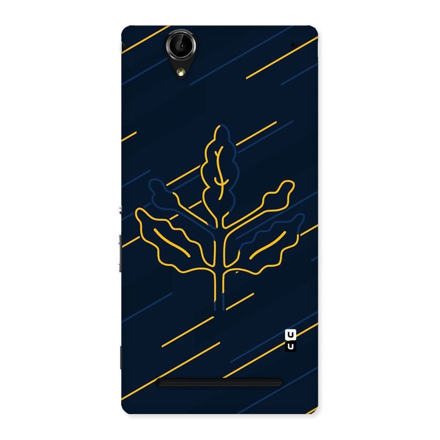 Yellow Leaf Line Back Case for Sony Xperia T2