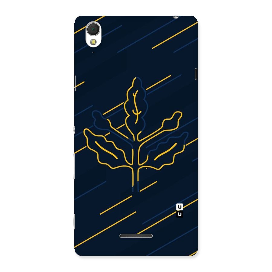 Yellow Leaf Line Back Case for Sony Xperia T3