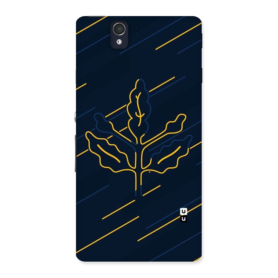 Yellow Leaf Line Back Case for Sony Xperia Z