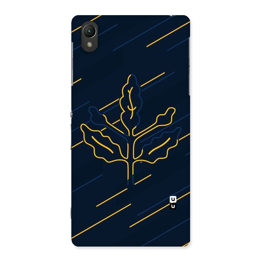 Yellow Leaf Line Back Case for Sony Xperia Z2