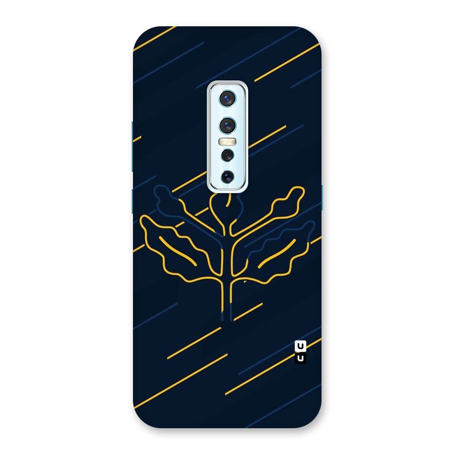 Yellow Leaf Line Back Case for Vivo V17 Pro