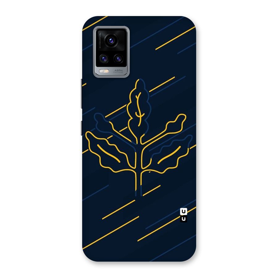 Yellow Leaf Line Back Case for Vivo V20