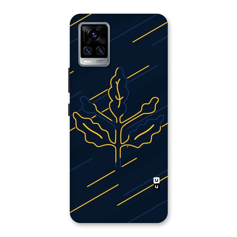 Yellow Leaf Line Back Case for Vivo V20 Pro