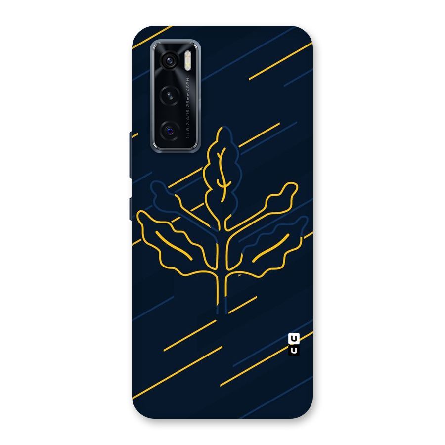Yellow Leaf Line Back Case for Vivo V20 SE