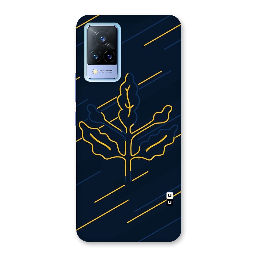 Yellow Leaf Line Back Case for Vivo V21 5G