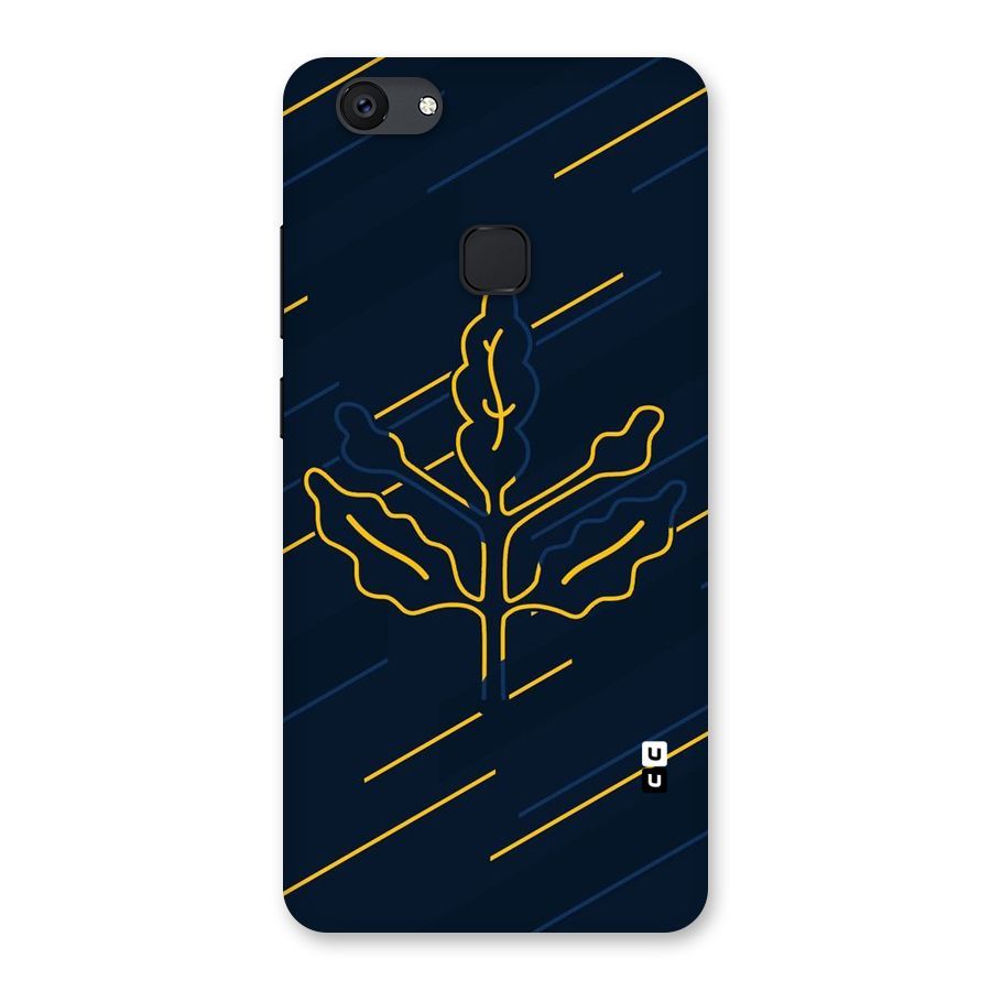 Yellow Leaf Line Back Case for Vivo V7 Plus