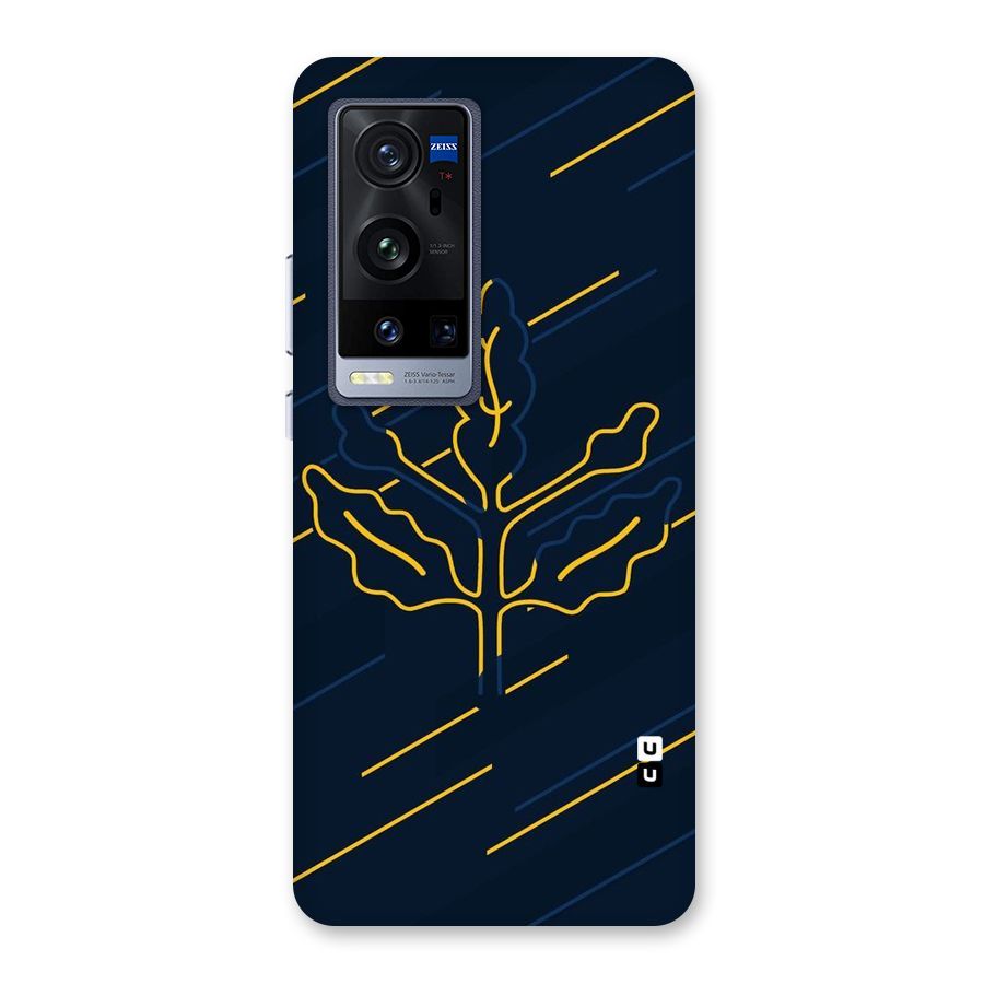 Yellow Leaf Line Back Case for Vivo X60 Pro Plus
