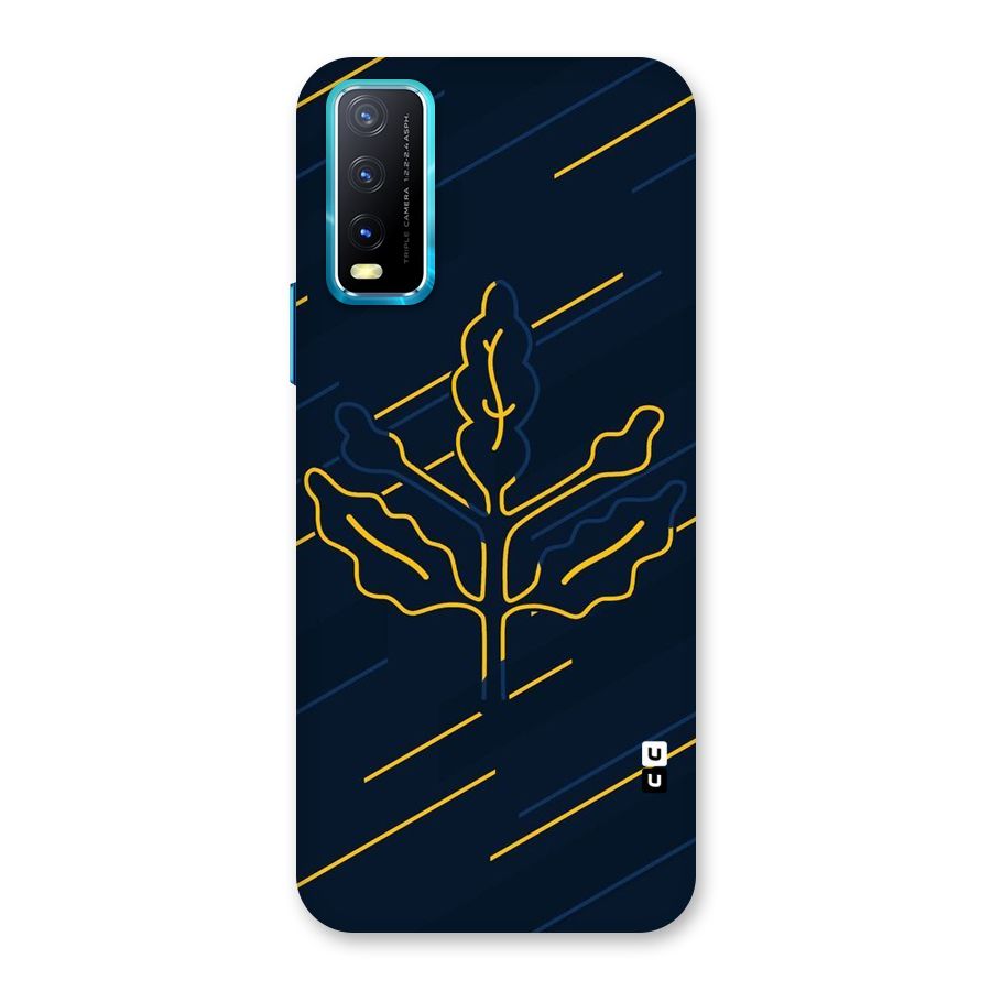 Yellow Leaf Line Back Case for Vivo Y20