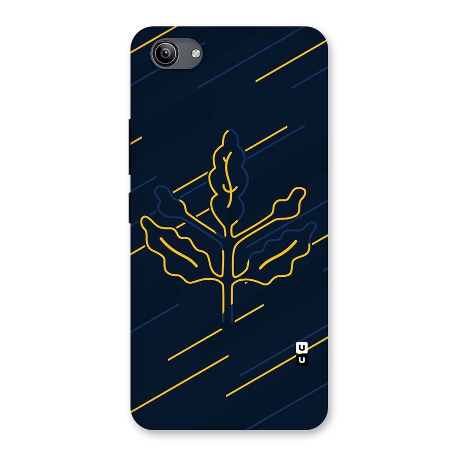 Yellow Leaf Line Back Case for Vivo Y81i