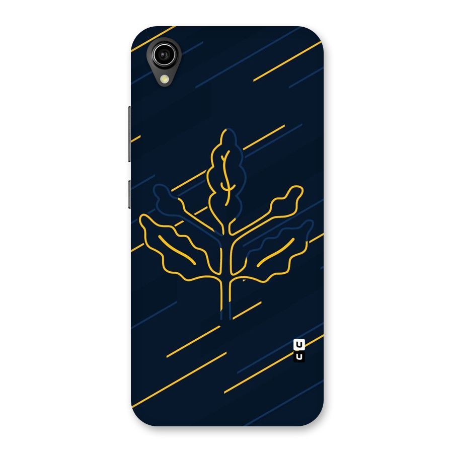 Yellow Leaf Line Back Case for Vivo Y90