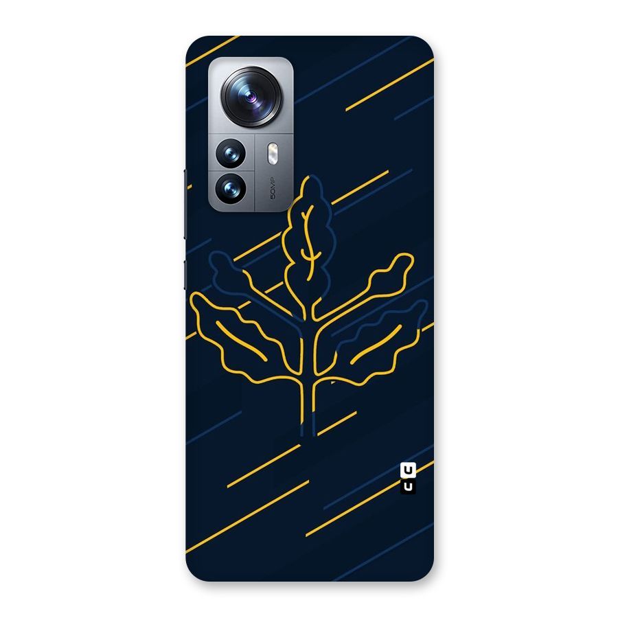 Yellow Leaf Line Back Case for Xiaomi 12 Pro