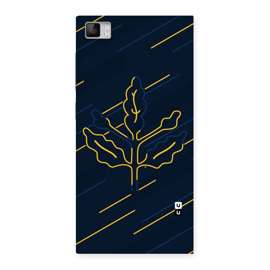 Yellow Leaf Line Back Case for Xiaomi Mi3