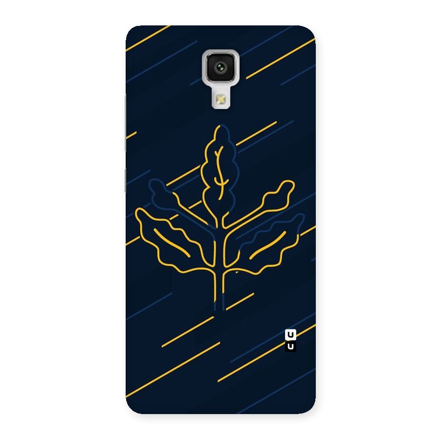 Yellow Leaf Line Back Case for Xiaomi Mi 4