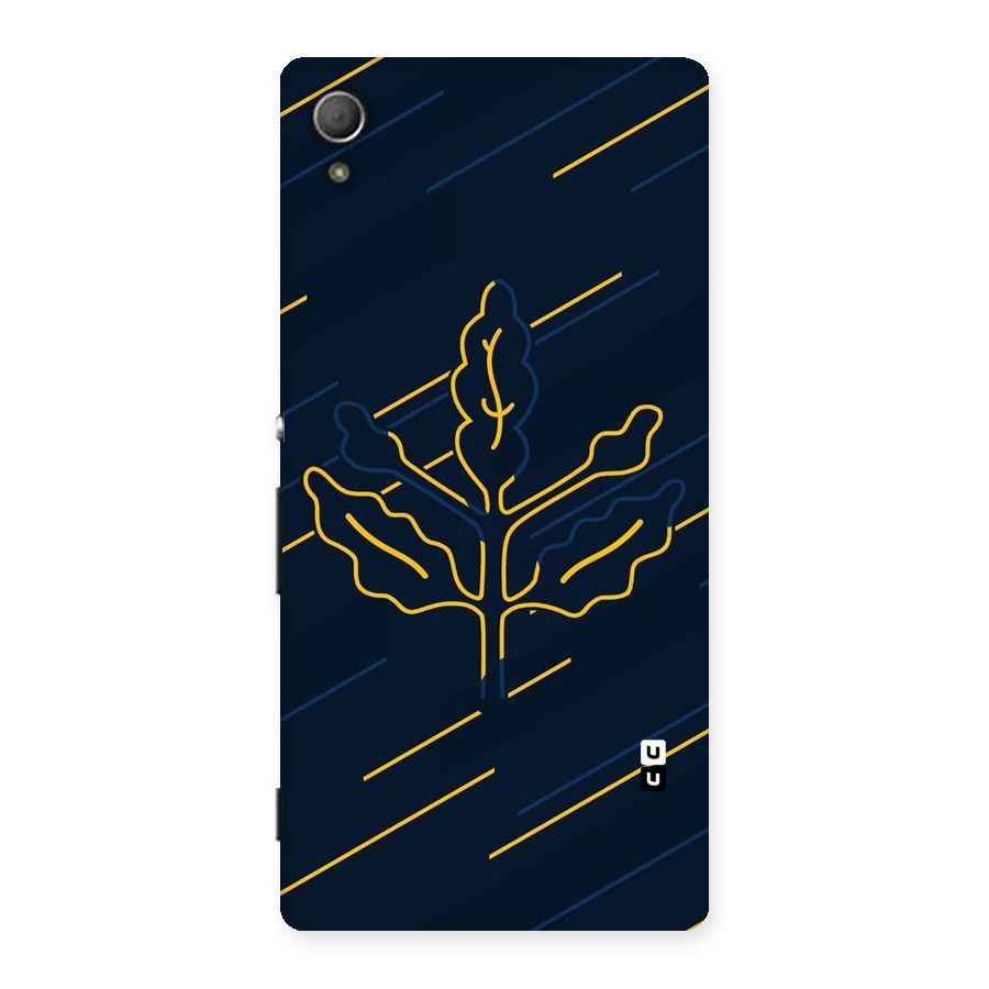 Yellow Leaf Line Back Case for Xperia Z4