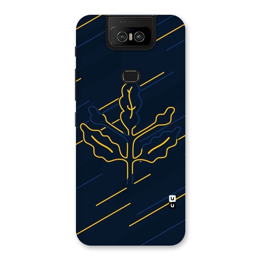 Yellow Leaf Line Back Case for Zenfone 6z