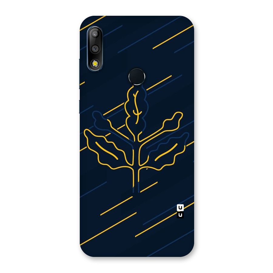 Yellow Leaf Line Back Case for Zenfone Max Pro M2