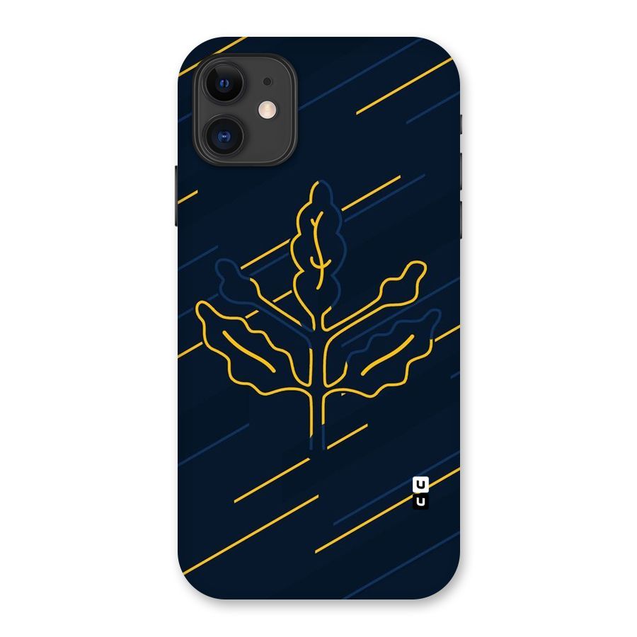 Yellow Leaf Line Back Case for iPhone 11