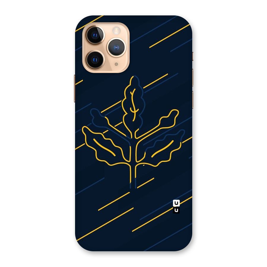 Yellow Leaf Line Back Case for iPhone 11 Pro