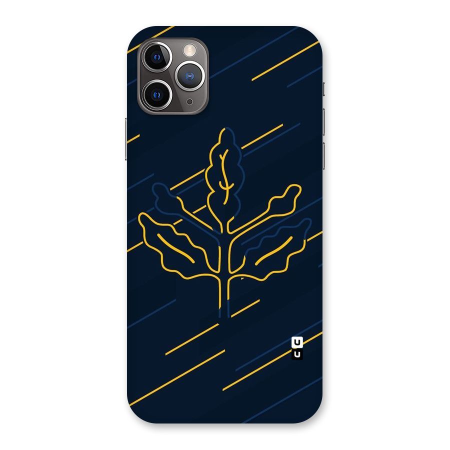 Yellow Leaf Line Back Case for iPhone 11 Pro Max
