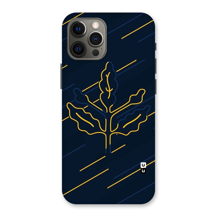 Yellow Leaf Line Back Case for iPhone 12 Pro Max
